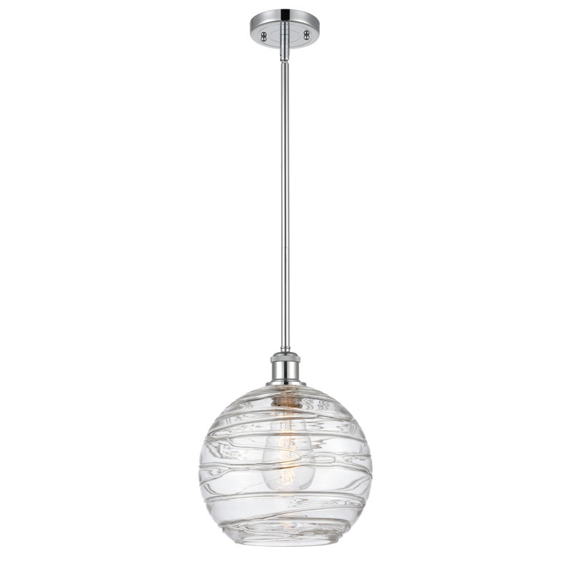 Mott 1-Light Single Pendant, Polished Chrome, 13" H x 10" W x 10" D, 6 Watt vinage LED Bulb