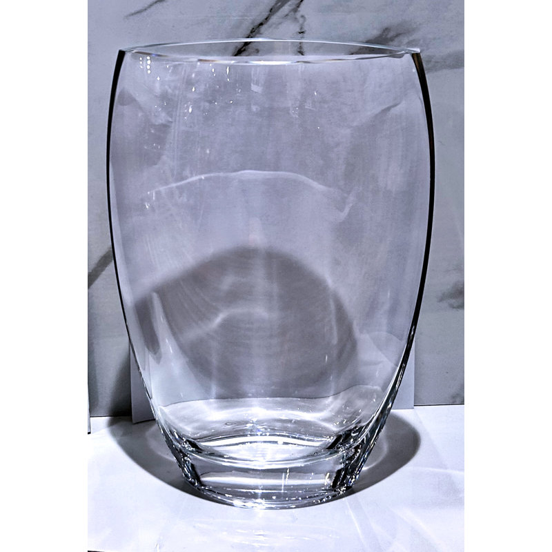 Handmade Lead Free Crystal Table Vase, 11.75" H x 8" W x 4" D