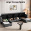 Moderne en forme de U avec rangement et rembourrage, revêtement moelleux, siège moelleux, sièges modulaires convertibles pour le salon, mousse à mémoire de forme, réception
