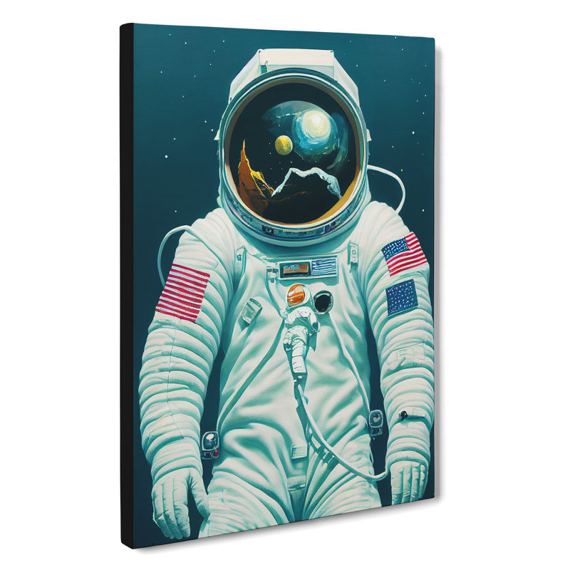 Outstanding Astronaut - Wrapped Canvas Print, 60cm H x 40cm W x 3cm D