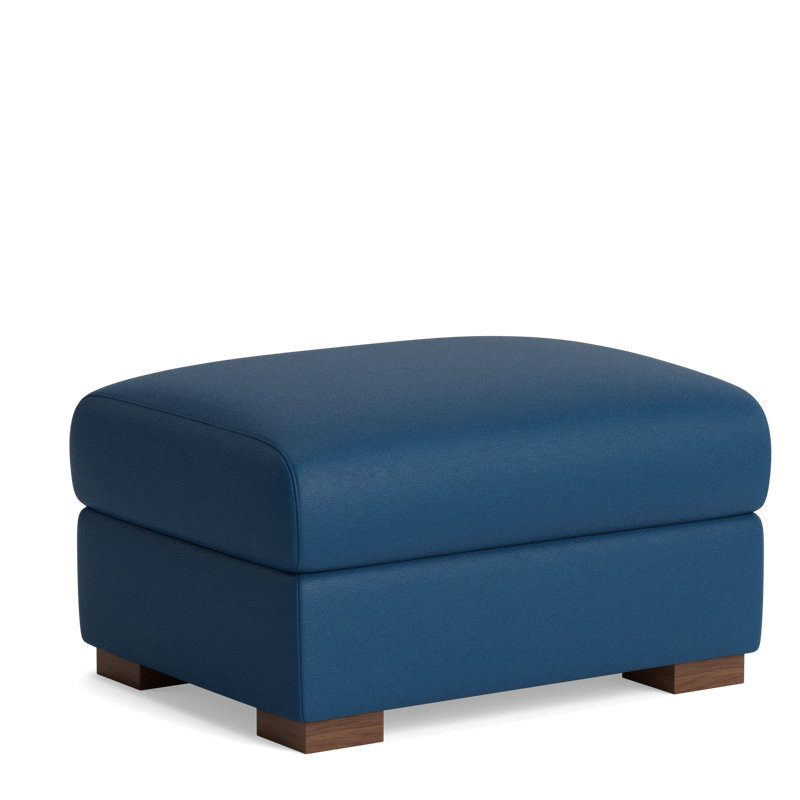 Catalina Ottoman, Leather - Deep Blue