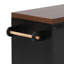 Îlot de cuisine avec table de salle à manger extensible, chariot d'îlot roulant avec armoire de rangement pour poubelles, étagère à épices coulissante à 3 niveaux, table d'îlot mobile sur roulettes pour la cuisine, la salle à manger, noir-58020377