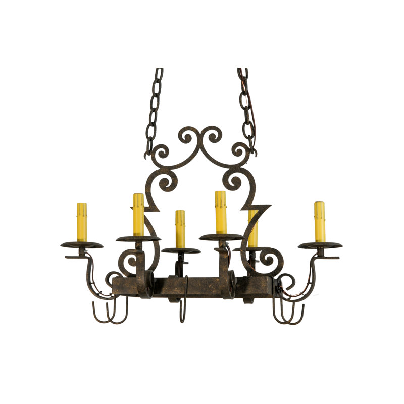 Elara Handcrafted 6 Light Pot Rack