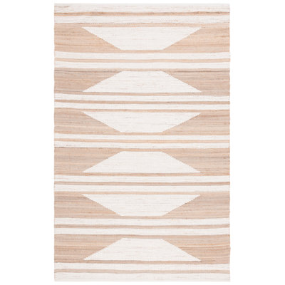 Cedarpoint Natural Fiber Hand Woven Jute/Wool/Cotton Geometric Rug in Natural/Ivory