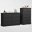 Ensemble rétro 2 pièces: commode large à 6 tiroirs et commode haute à 5 tiroirs-1354108877