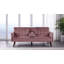 Canapé-lit rose de 72 po avec porte-gobelet et table rabattable - canapé-lit pliant convertible en lin, canapé-lit double compact pour les petits espaces, appartement, dortoir - Assemblage facile-31497944