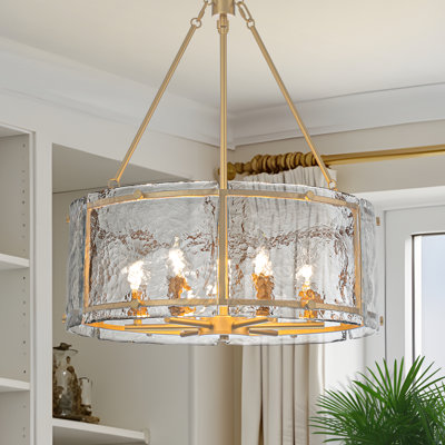Lustre tambour en verre 6 lumières