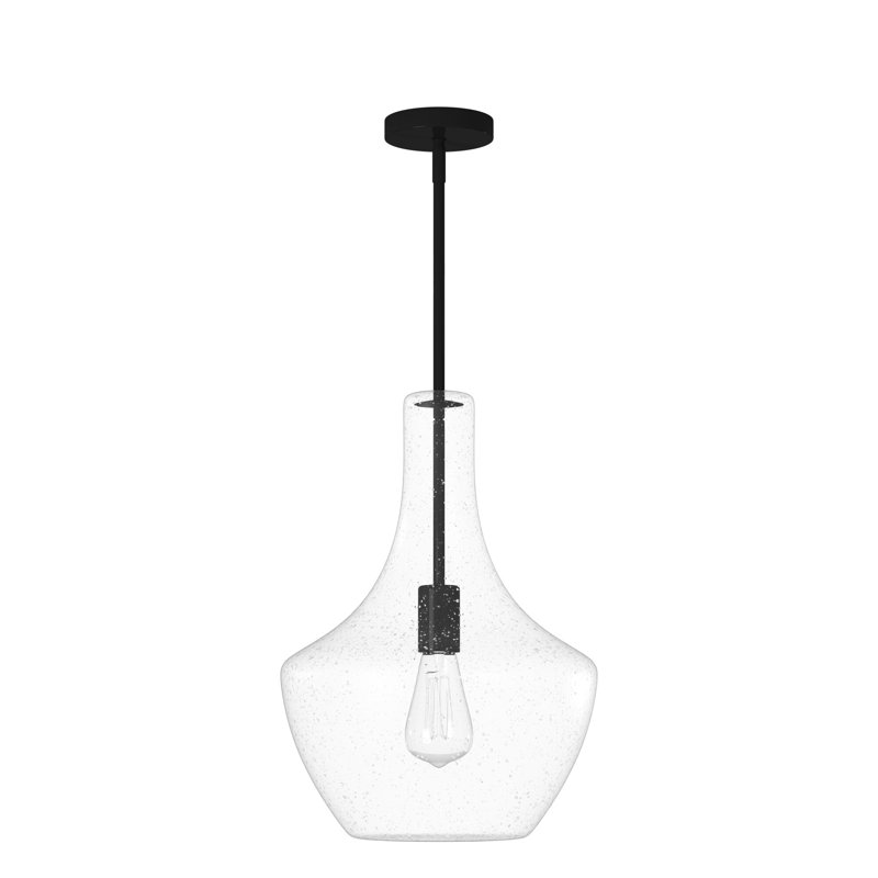 Ocampo 1 - Light Unique/Statement Pendant, Matte Black, 19" H x 14" W x 14" D