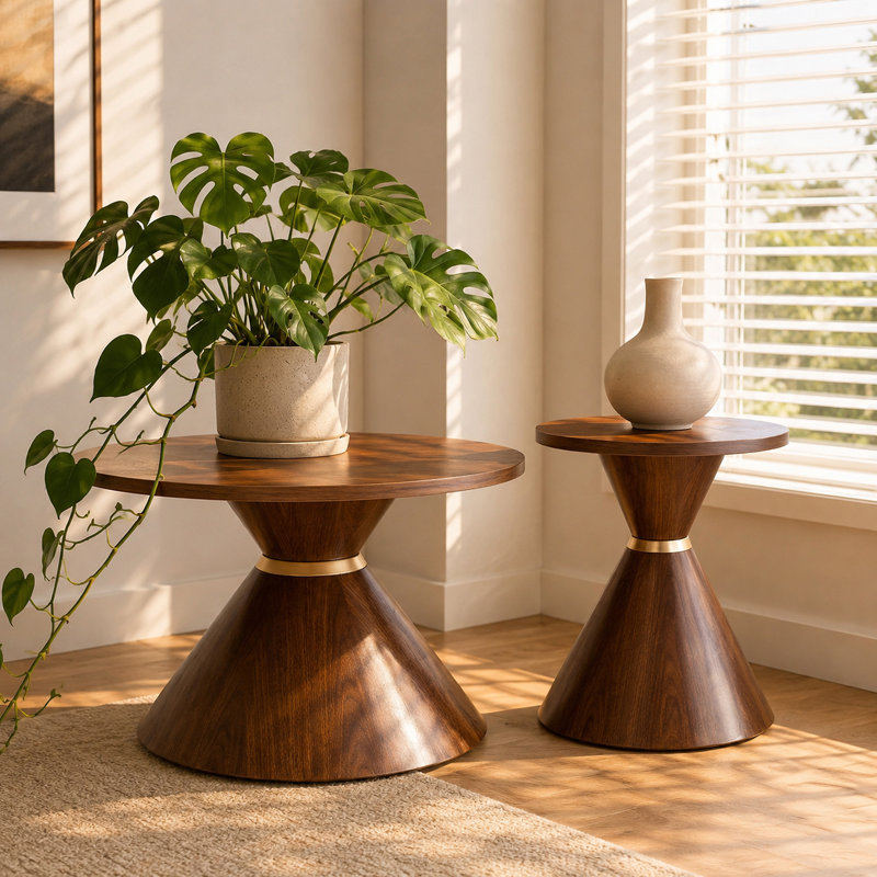 Ensemble de 2 tables basses rondes tendance
