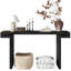 Table d'appoint rustique 60 pouces, table d'appoint rustique en bois patiné pour le salon, couloir, noir