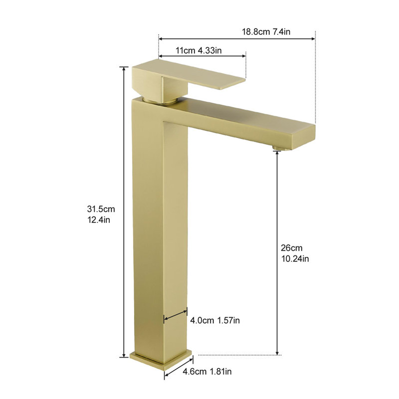 Bathroom Faucet With Pop Up Drain, Brushed Faucet for Bathroom Sink, Single Hole Bathroom Faucet Modern Single Handle Vanity Basin Faucet