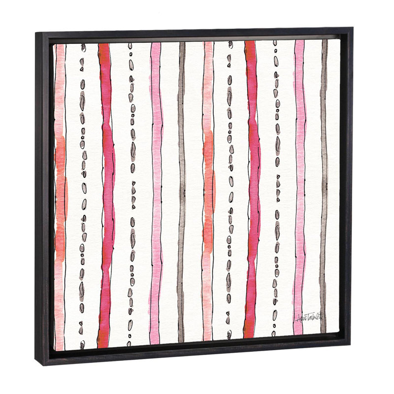 Art sur motif chic accents vi, H 26 po x l 26 po x P 1,5 po, Toile avec cadre noir patiné