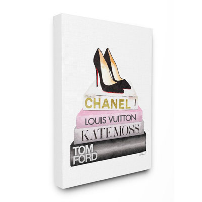 Chaussures de créateur de mode - rose, noir - impression
