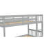 Lit superposé simple au-dessus de simple en bois d'hévéa avec lit gigogne, lit superposé convertible avec échelle et garde-corps de sécurité-986714458