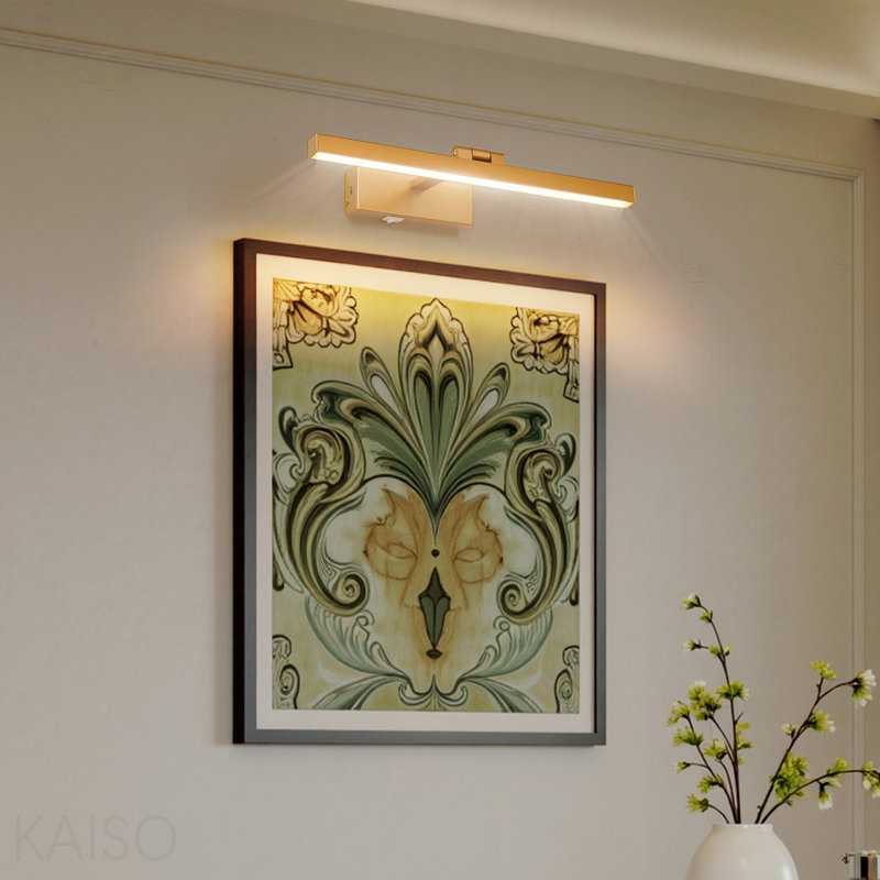 Luminaires de salle de bain dorés de 16 pouces au-dessus d'un miroir à intensité variable moderne pour meuble-lavabo, Gold