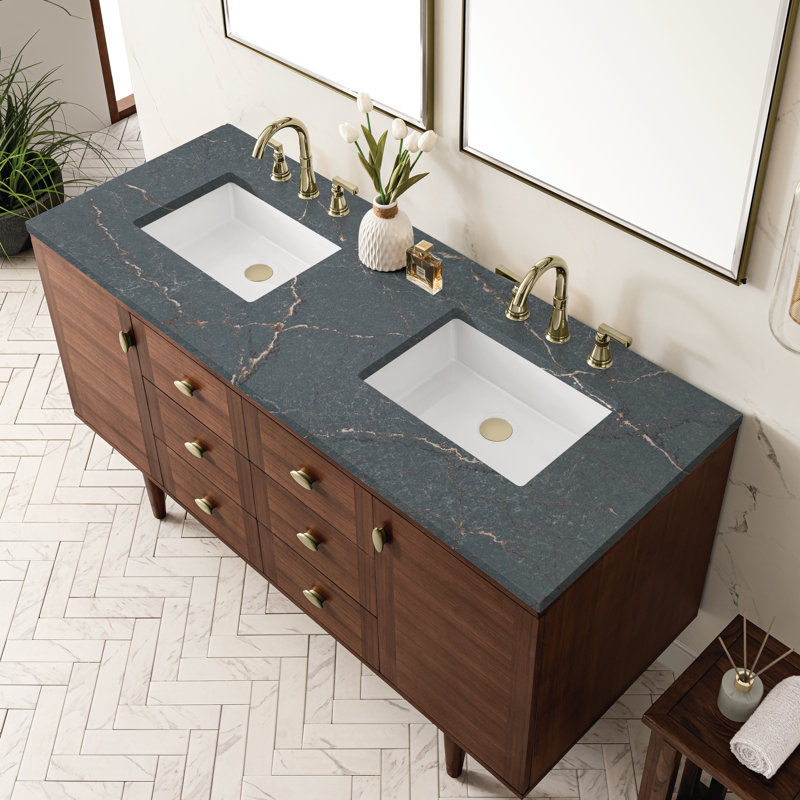 Amberly 60'' W Double Vanity, Parisien Bleu