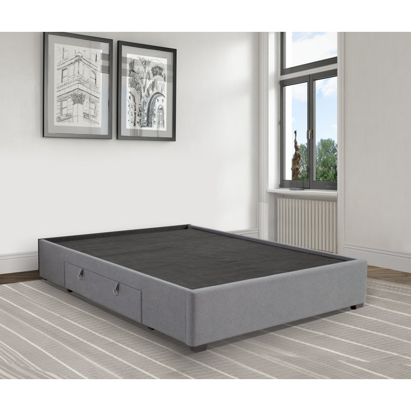 Lit plateforme tapissier avec rangement Amarrion, Très grand