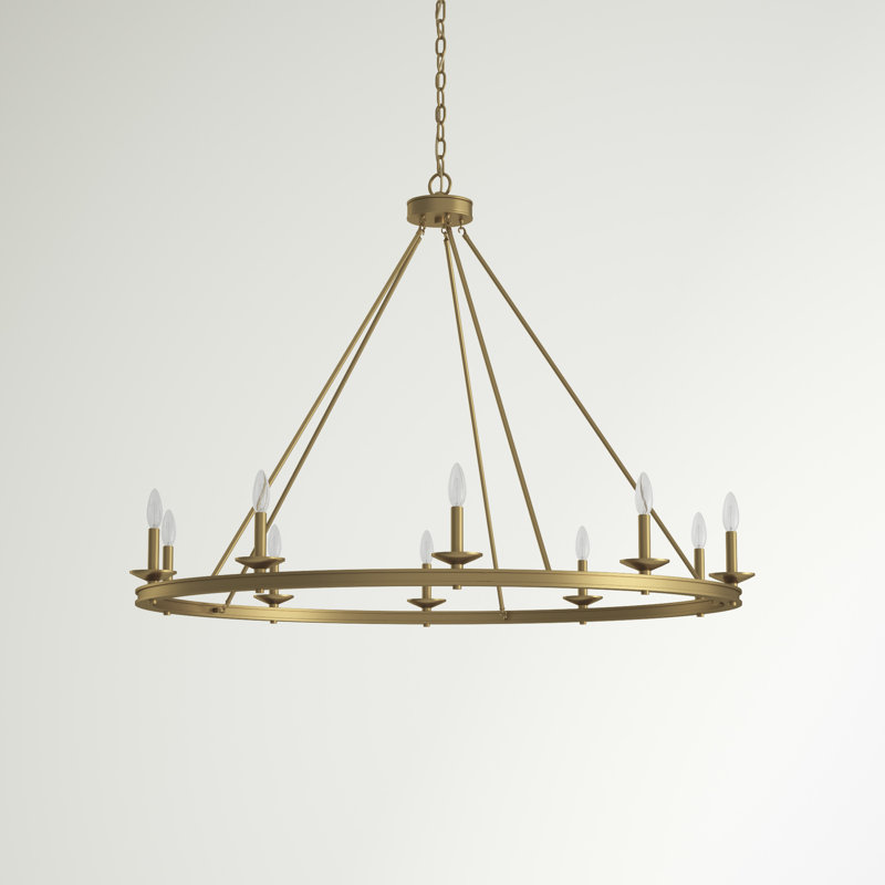 Poynor 10-Light Chandelier, Warm Brass