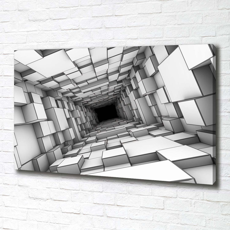 Tunnel With Cubes - Wrapped Canvas Print