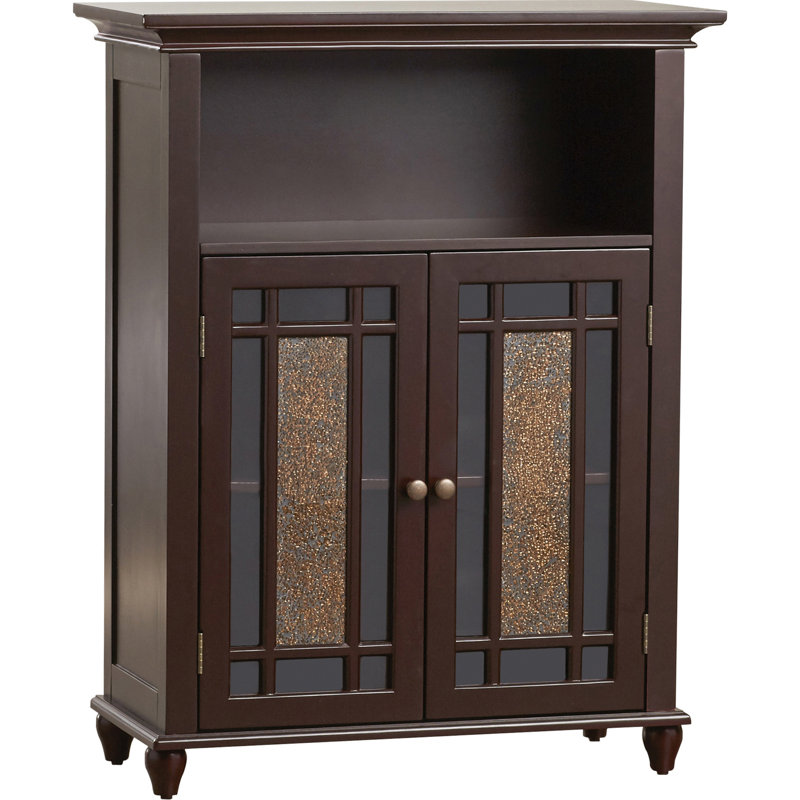 Caleb Freestanding Accent Cabinet with Mosaic Storage Doors, Dark Espresso