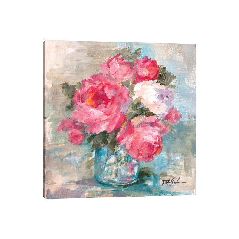 Summer Roses I by Debi Coules - Wrapped Canvas Painting, 30.48 cm H x 30.48 cm W