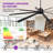 120" Industrial Black Aluminum HVLS Ceiling Fan with Remote Control, Extra Large Commercial Windmill Ceiling Fan Without Light