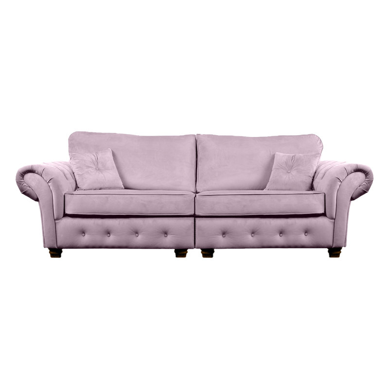 Lila 4 Seater Velvet Sofa, Dusky Pink