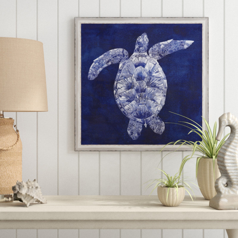« custom sea turtle shadow ii (ash) », impression encadrée