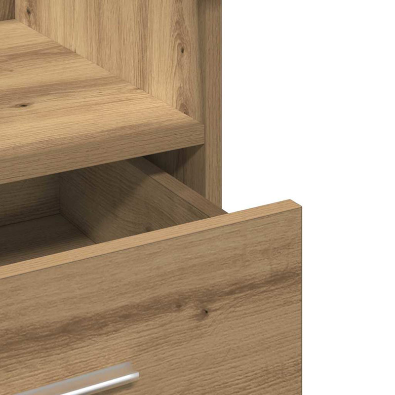 Lectern With Wheels & Drawer 55X55x107 Cm Engineered Wood, Artisan Oak