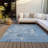Aria Blue Washable Indoor-Outdoor Rug - -177979346