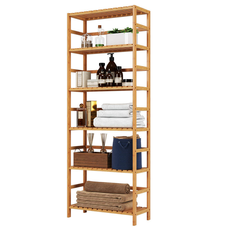 Forontenac 63.4" H x 23.6" W Etagere Bamboo Bookcase with Adjustable Shelves