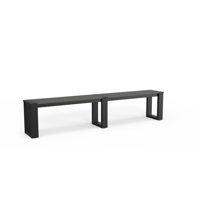 Calla Dining Bench, Black, Smoke Grey