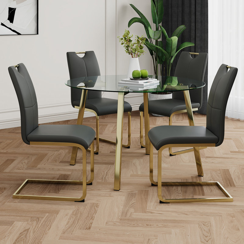 Table ronde en verre de style moderne