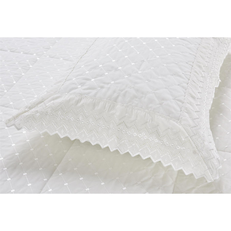 Ranier Cotton Blend Bedding with Pillowcases, Super King Duvet Cover + 2 Standard Pillowcases, White
