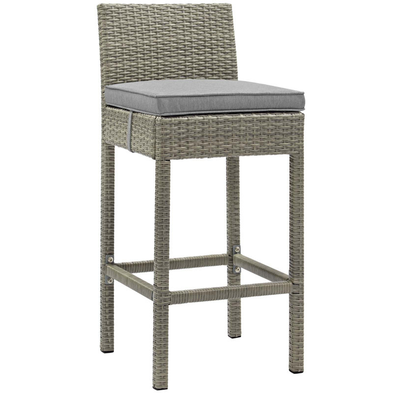 Ensemble de 4 tabourets de bar Conduit, Velours gris pâle, Gris