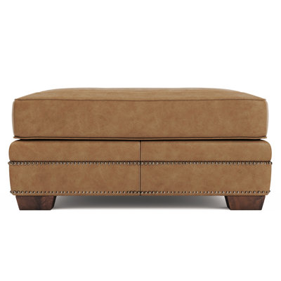 Bernhardt Grandview Leather Ottoman by Bernhardt