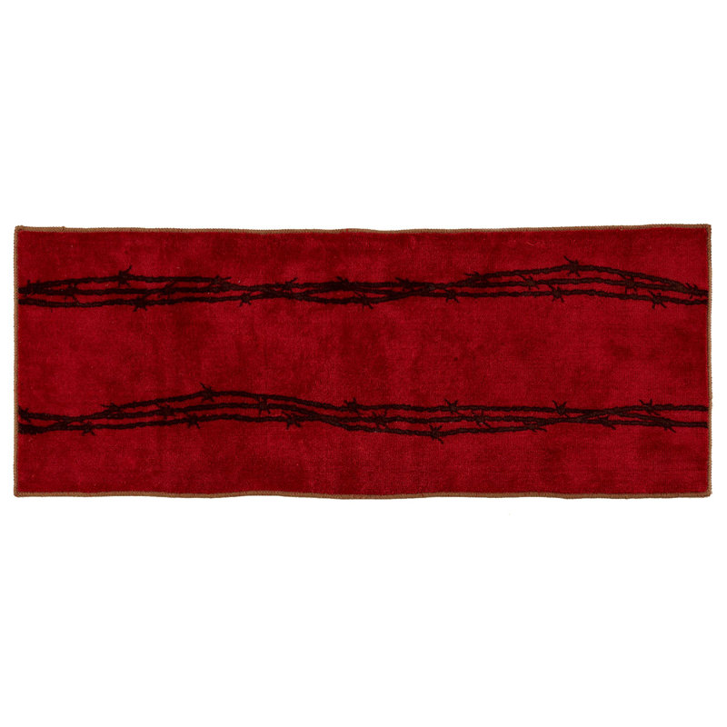 Tapis de cuisine antidérapant de style rustique, Rouge, L 24 po x L 60 po