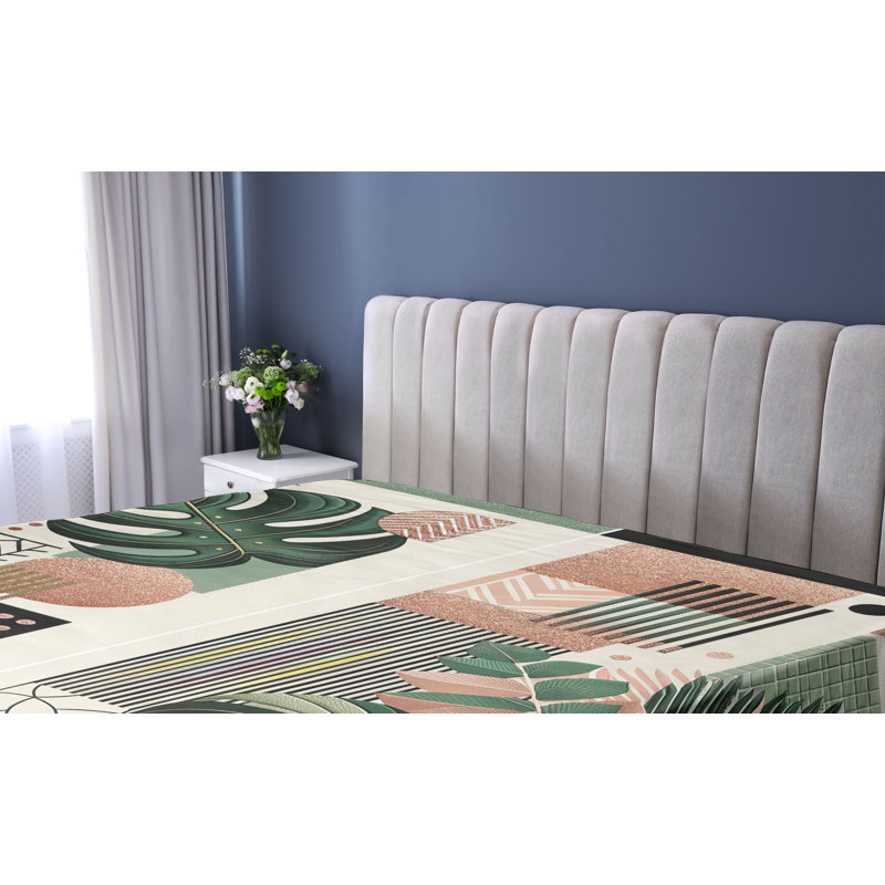 Microfiber Floral Fitted Sheet, California King Fitted Sheet
