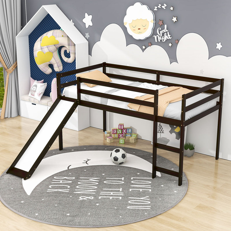 Emens Kids Twin Loft Bed, Espresso