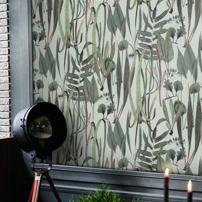 Botanical Wallpaper Sage Green
