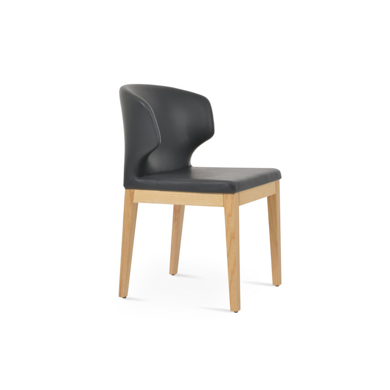 Chaise d'appoint en bois Amed, Gris, Bois de frêne naturel