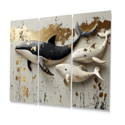 Gentle Whales III - Ensemble de décoration murale pour chambre de bébé