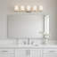 Luminaire pour salle de bain 5 lumières avec abat-jour cylindrique gravé Karlie-218165074