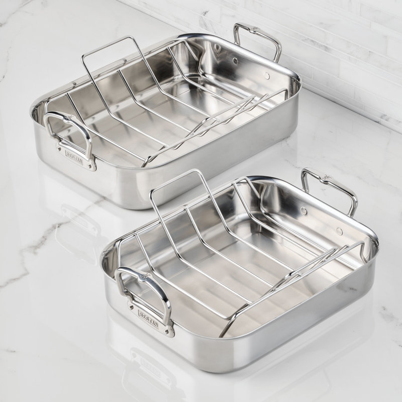Small Polished Roaster With Rack