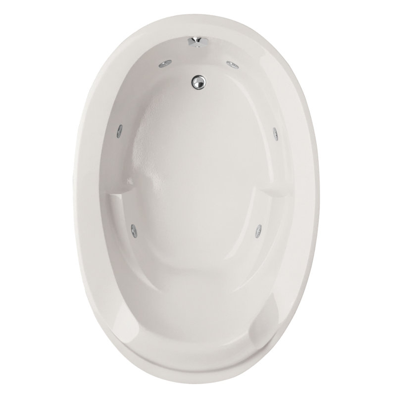 Baignoire à chute d’acrylique 60 po x 36 po Designer, Blanc, Chrome poli