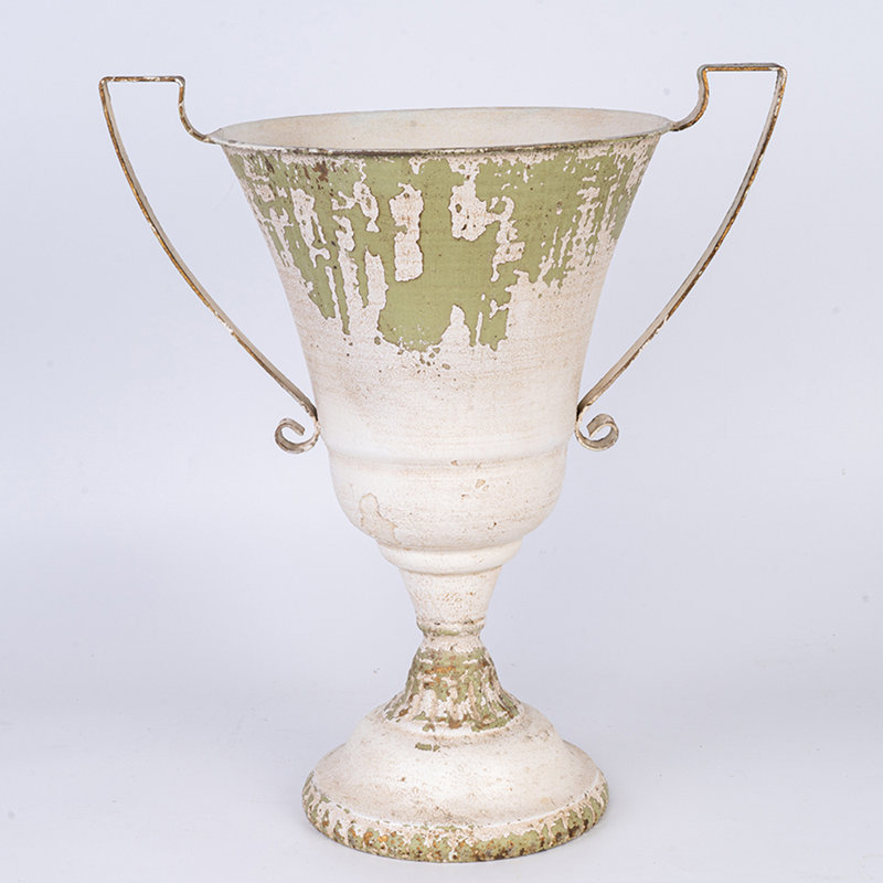Pot à fleurs rétro en métal avec poignées - Pot de fleurs rustique pour la maison et le jardin, cadeau parfait
