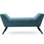 Banc confortable bleu sarcelle avec coussin de siège rembourré et salon doux au design
