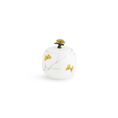 Butterfly Ginkgo Porcelain Sugar Pot