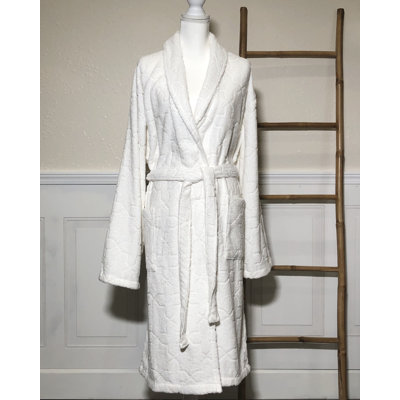 Alfson Cotton Terry Cloth Gender Neutral Mid-Calf Bathrobe with Pockets