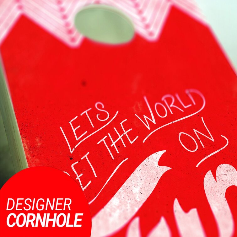 AJJ Cornhole World on Fire Cornhole Set 